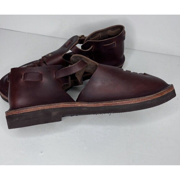 Zora of St.Thomas Handmade Brown Leather Fisherman Sandals Vibram Sole Mens 9 main image 6